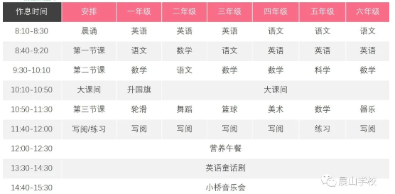 开放日课程表 开放日课程表