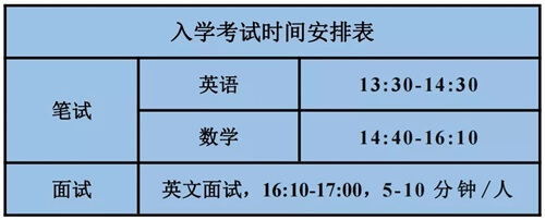入学考试安排