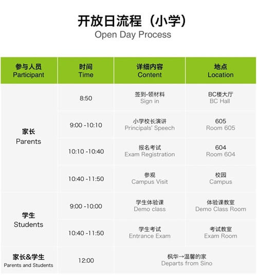 小学开放日流程