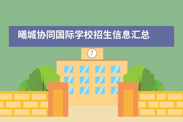 曦城协同国际学校招生信息汇总