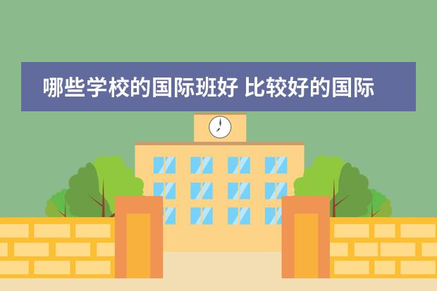 哪些学校的国际班好 比较好的国际学校有哪些?