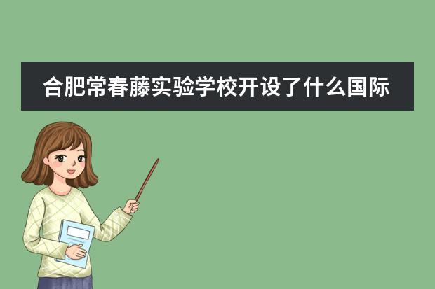 合肥常春藤实验学校开设了什么国际课程,有何好处?