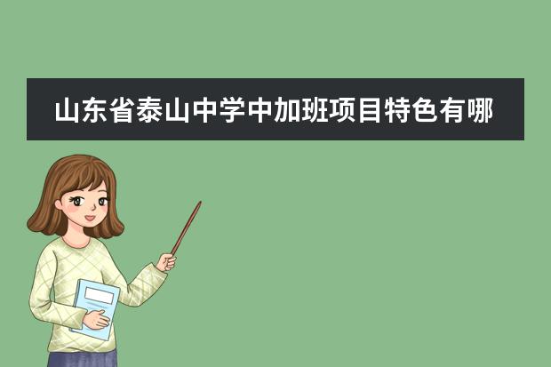 山东省泰山中学中加班项目特色有哪些?