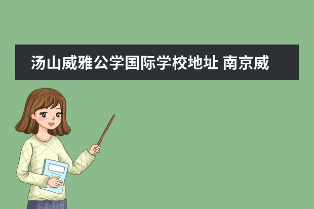 汤山威雅公学国际学校地址 南京威雅国际学校一年学费