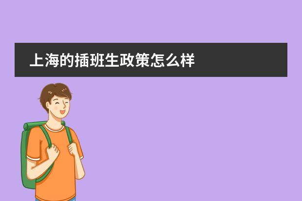 上海的插班生政策怎么样
