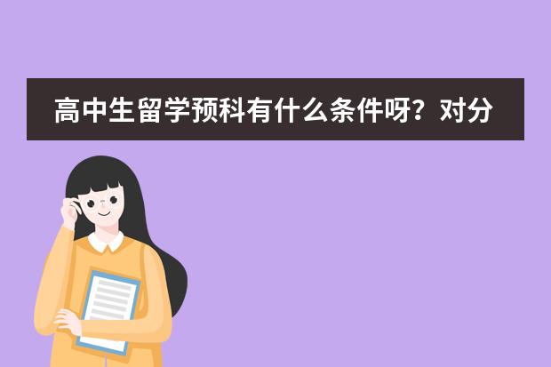 高中生留学预科有什么条件呀？对分数有要求嘛？