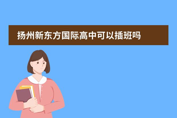 扬州新东方国际高中可以插班吗