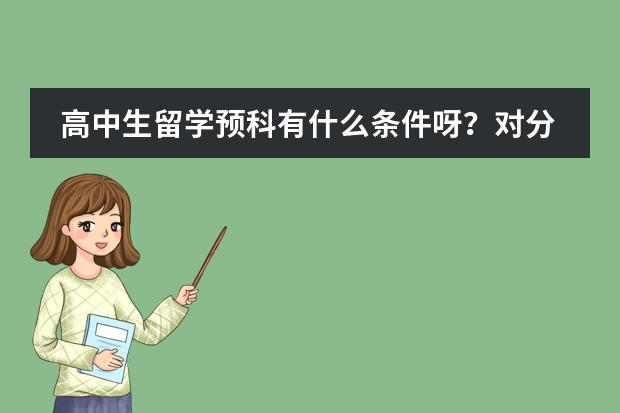 高中生留学预科有什么条件呀？对分数有要求嘛？