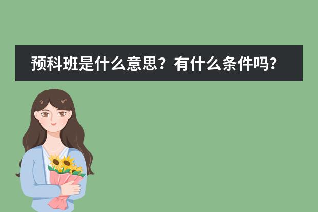 预科班是什么意思？有什么条件吗？谁上都可以？