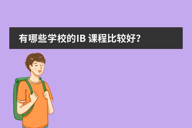 有哪些学校的IB 课程比较好？