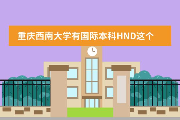 重庆西南大学有国际本科HND这个专业吗?HND的意思是什么？