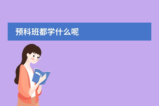 预科班都学什么呢