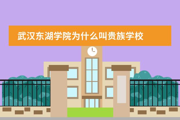 武汉东湖学院为什么叫贵族学校