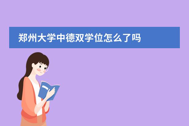 郑州大学中德双学位怎么了吗