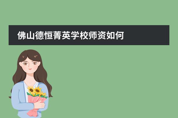 佛山德恒菁英学校师资如何
