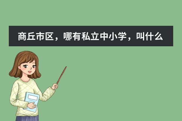 商丘市区，哪有私立中小学，叫什么名字，麻烦告知