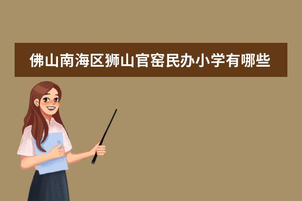 佛山南海区狮山官窑民办小学有哪些