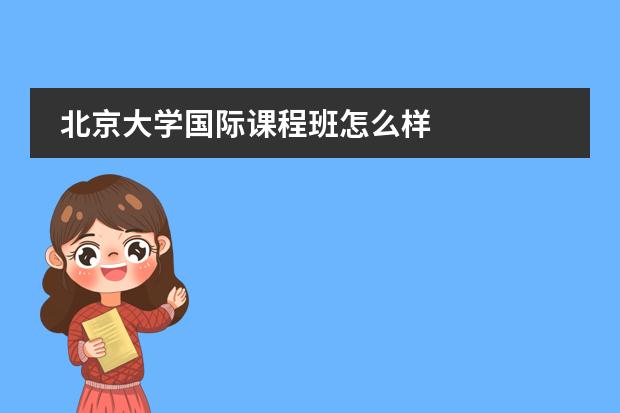 北京大学国际课程班怎么样