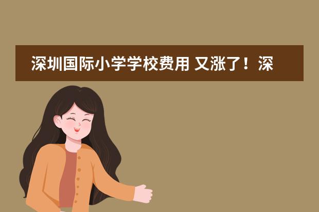 深圳国际小学学校费用 又涨了！深国交、深圳荟同、福田贝赛思等国际学校2025年学费！