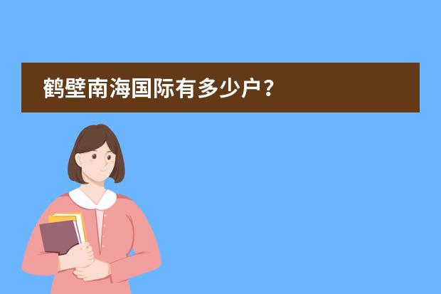 鹤壁南海国际有多少户？